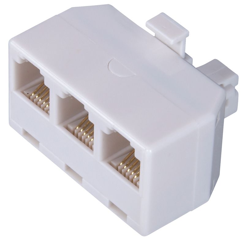 Zenith TS1001SPJ3W 3-Port/Way Telephone Splitter, White