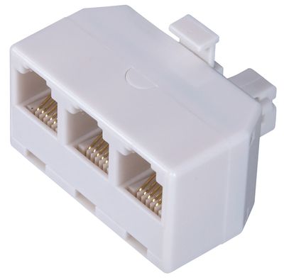 Zenith TS1001SPJ3W 3-Port/Way Telephone Splitter, White