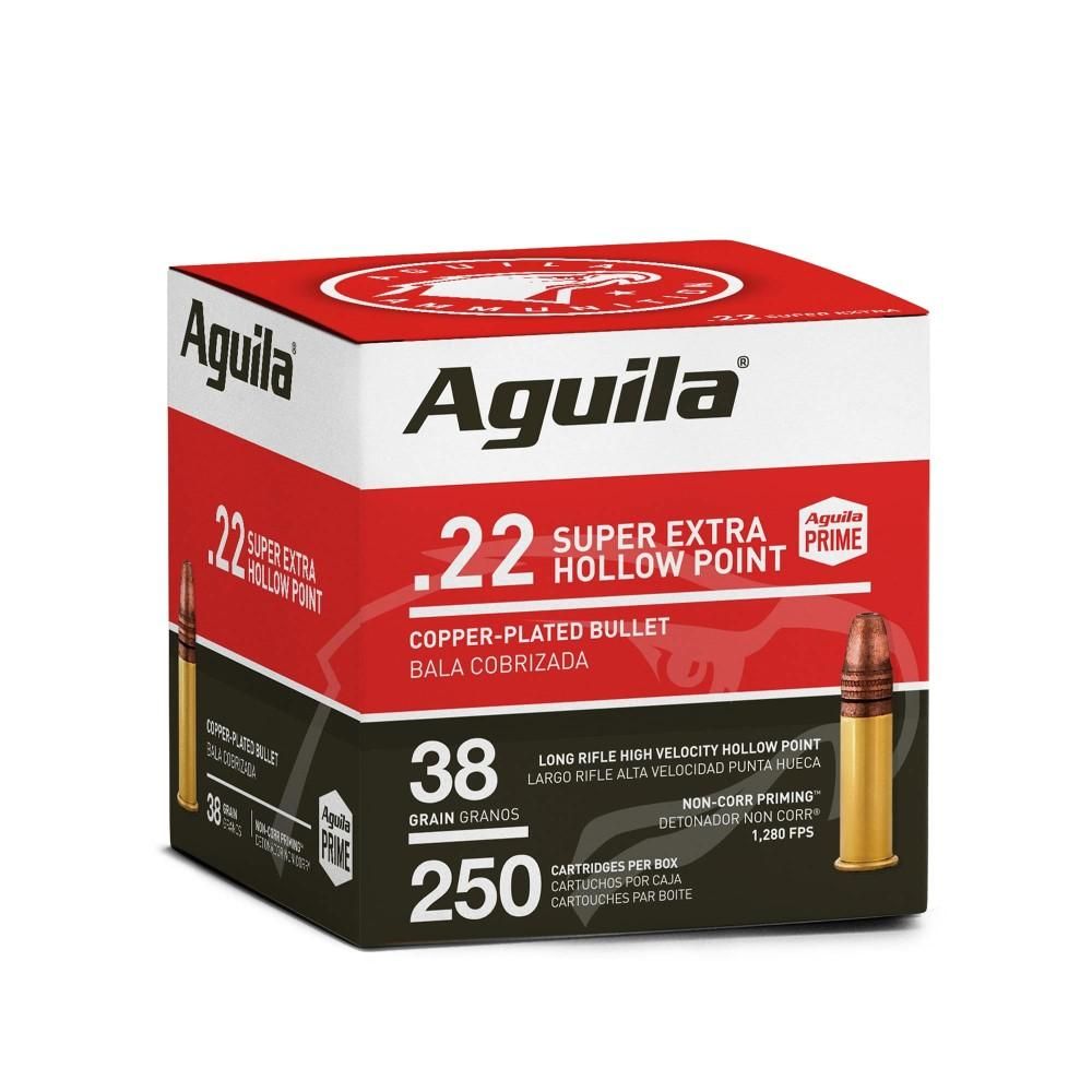 Aguila 1B221103 Super Extra High Velocity Rifle Ammunition .22 LR 38 gr. CPHP 1280 fps 250/ct