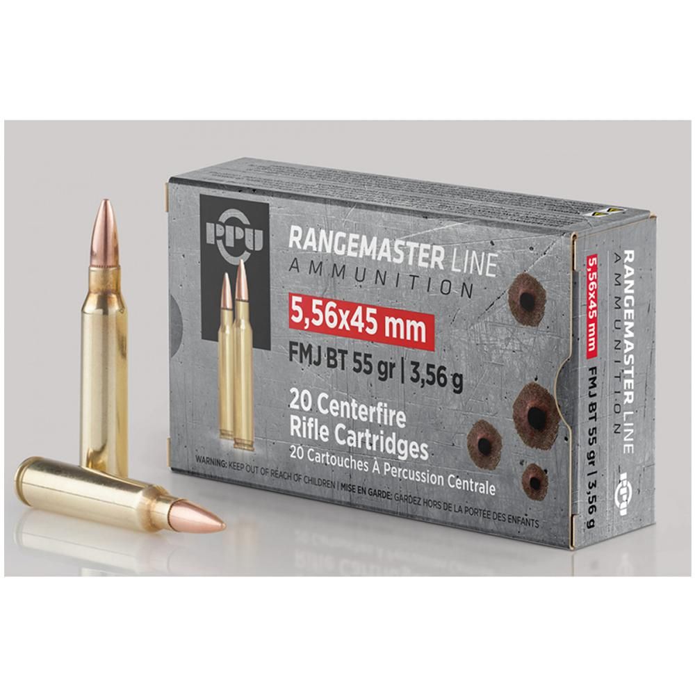 PPU 5.56x45 RangeMaster FMJBT 55gr 20 Rounds