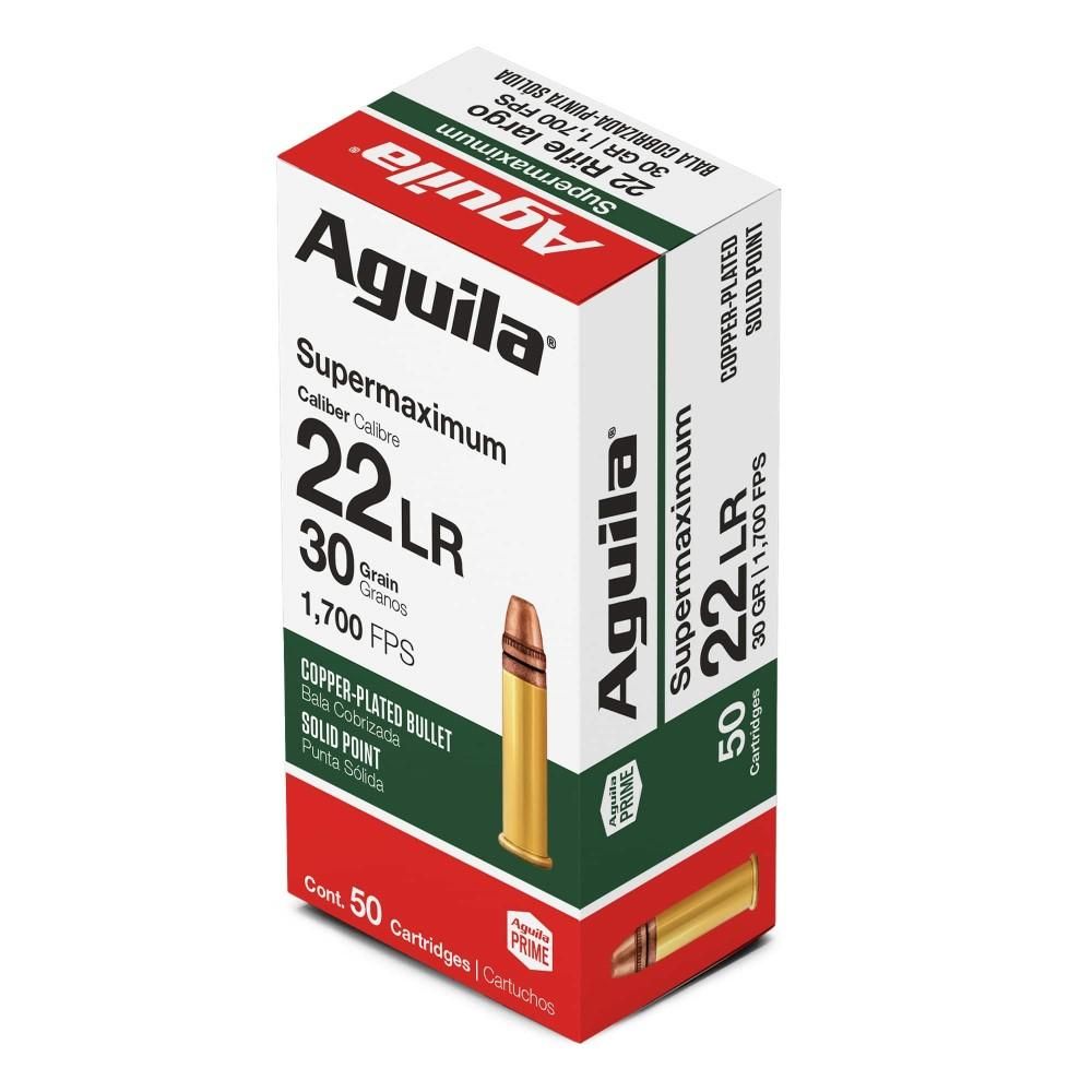 Aguila Super Maximum .22 LR Ammo, 30G CP, 1700FPS 50Bx