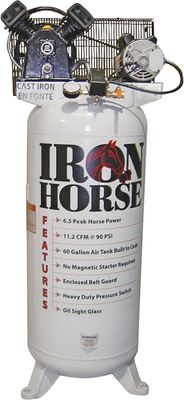 Iron Horse IHD6160V1 Air Compressor, 60Gal. 3HP