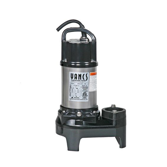 Tsurumi VANCS Series PU Corrosion Resistant Submersible Trash Pump w/Auto Operation, 1HP, 115VAC