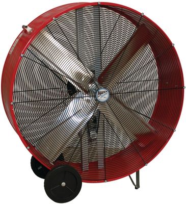 MaxxAir BF42BD Red Barrel Fan, 42&quot; Belt Drive, 2-Speed, 5800 to 10,000 CFM