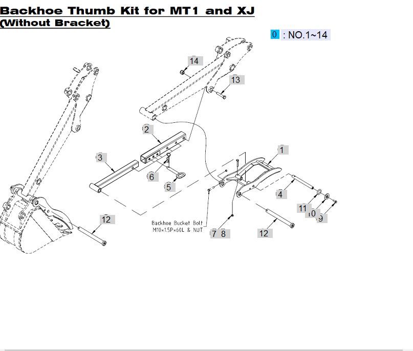 Thumb for LS Tractor Backhoe LB1104, LB1107