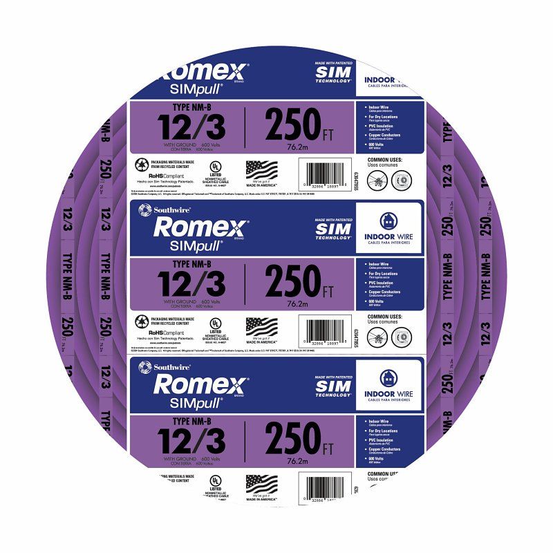 Southwire 12/3NM-WGX250 Building Wire