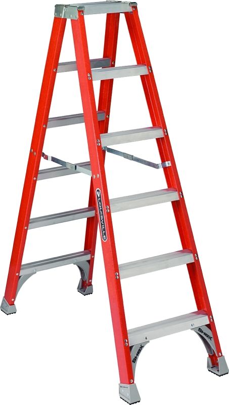 Louisville Ladder FM1506 Twin Front Fiberglass Stepladder, 6Ft Type1A(300lb)