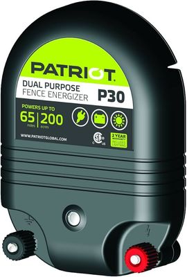 Patriot P30 Fence Charger, 3.0J, 200 Acres/65 Miles, 12V/110V