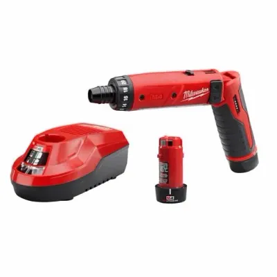 Milwaukee M4™ 1/4&quot; Hex Screwdriver Kit w/2 2.0 Battery &amp; Charger, 44 Inch-pounds of torque