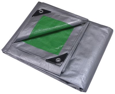 ProSource T3040GS140 Silver &amp; Green 8 mil Hay Tarp, 30Ft X 40Ft