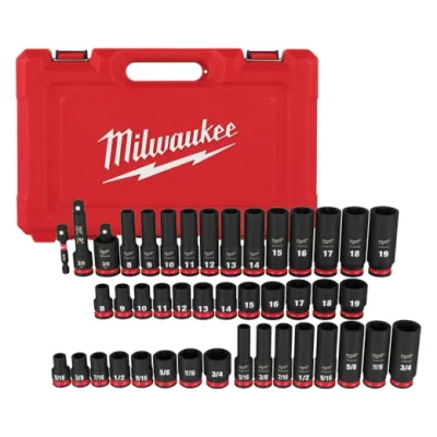 43PC Impact Duty™ 3/8&quot; Drive SAE &amp; Metric Deep 6 Pt Socket