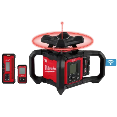 Milwaukee M18 Red Exterior Dual Slope 360° Laser Kit w/Receiver, Remote