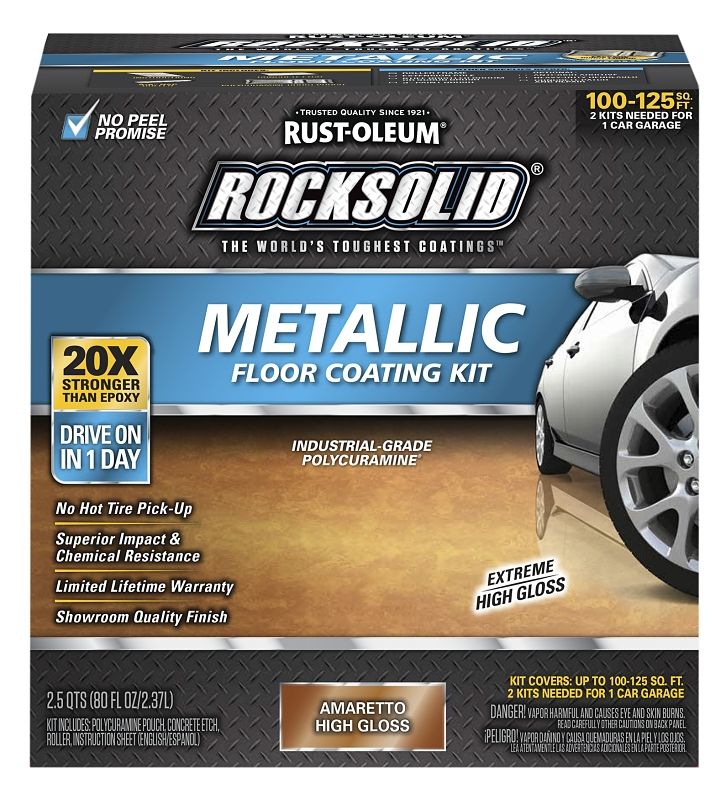 Rustoleum 299741 RockSolid Hi-Gloss Amaretta Garage Floor Coating Kit