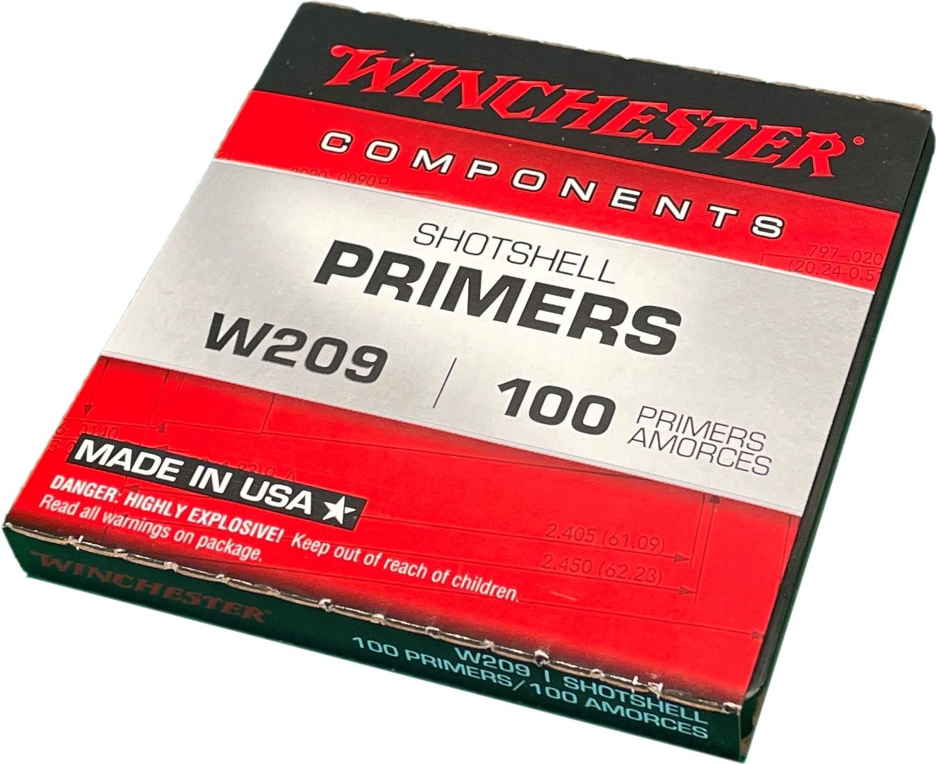 Winchester #209 Primers, 100Ct