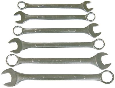 Jumbo Metric 6Pc Combination Wrench Set, 35MM, 38MM, 41MM, 45MM, 50MM