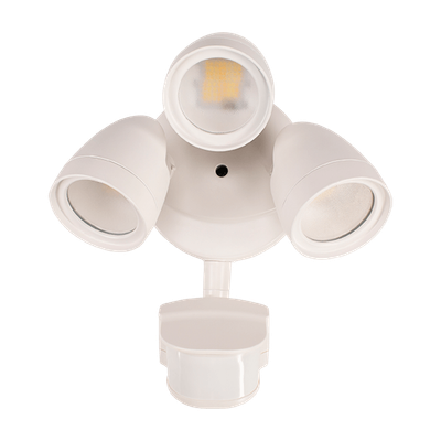 ETI White 3-Head Led Security Light w/Motion Sensor &amp; Lumen Boost, 3/4/5K