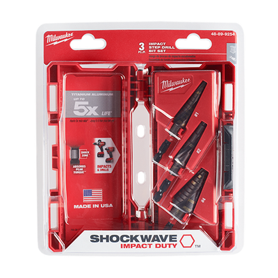 Milwaukee Shockwave Impact Duty Step Bit Set, (#1, #2, #3)