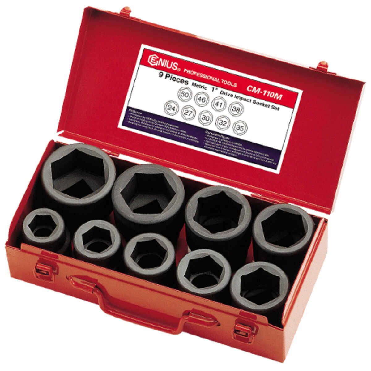 Standard SAE Impact Socket Set, 1&quot;Dr 9Pc