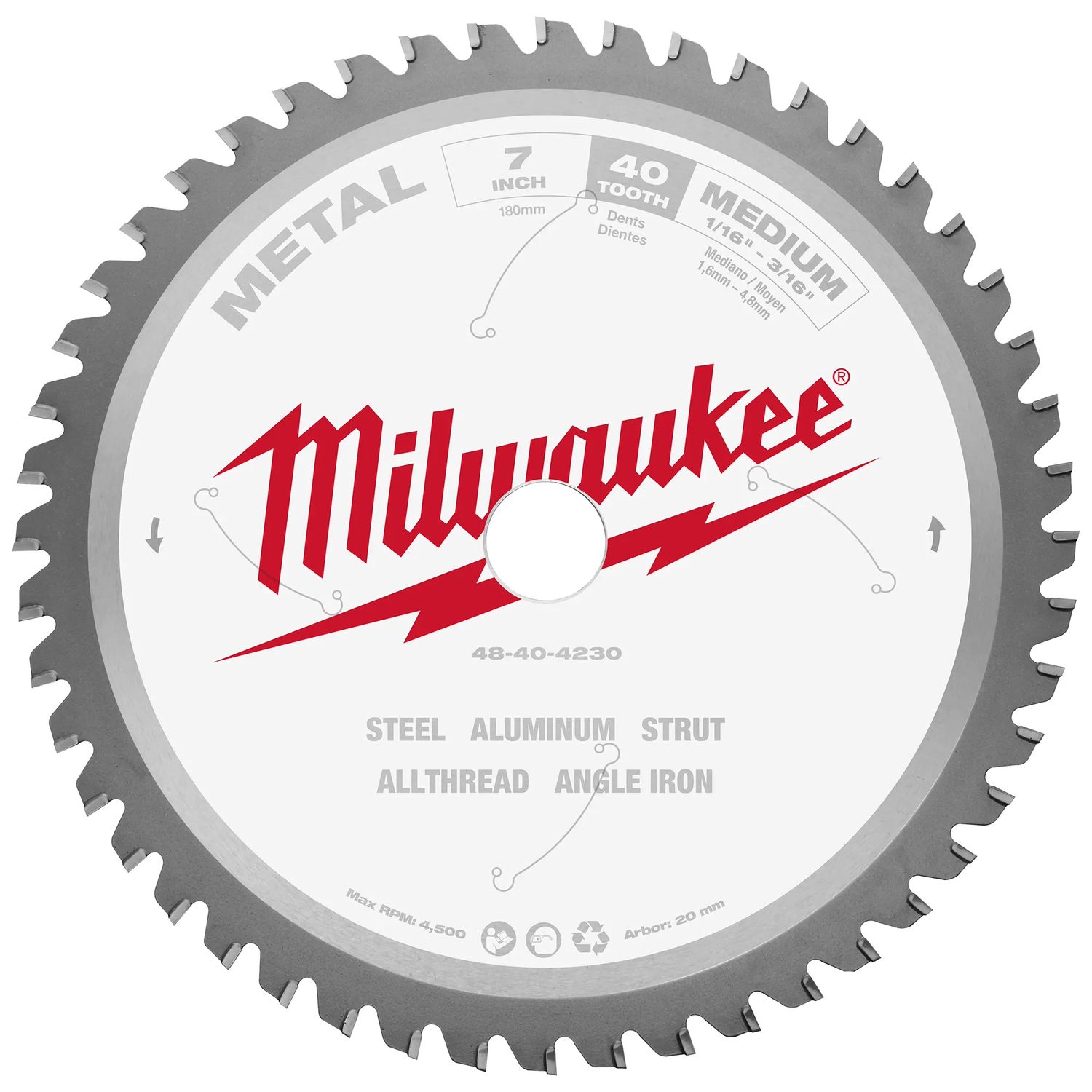 Milwaukee Steel Cutting Saw Blade, 12&quot; 60T, 1/16&quot; - 3/16&quot; Capacity