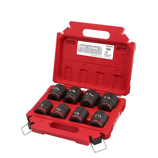 Milwaukee 8PC SHOCKWAVE Impact Duty™ 3/4&quot; Drive SAE Standard 6 Point Socket Set, 1&quot; to 1-1/2&quot;