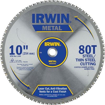 Irwin 4935561 Steel Cutting Saw Blade, 10&quot; 80T