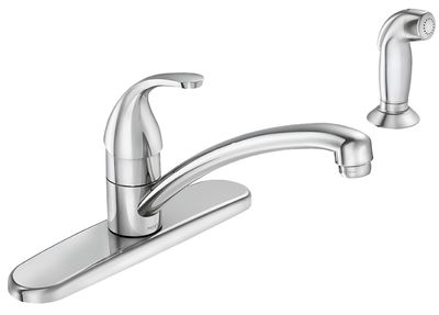 Moen Adler Series 87604 Chrome Kitchen Faucet, Single Handle w/Spray