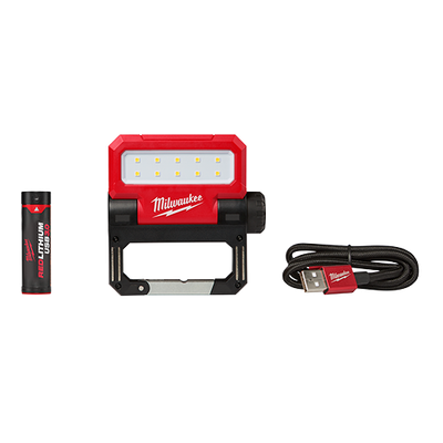 Milwaukee USB Rechargeable Rover Pivoting Floodlight Kit