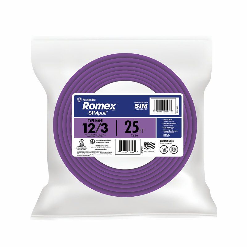 Southwire 12/3NM-WGX25 Building Wire
