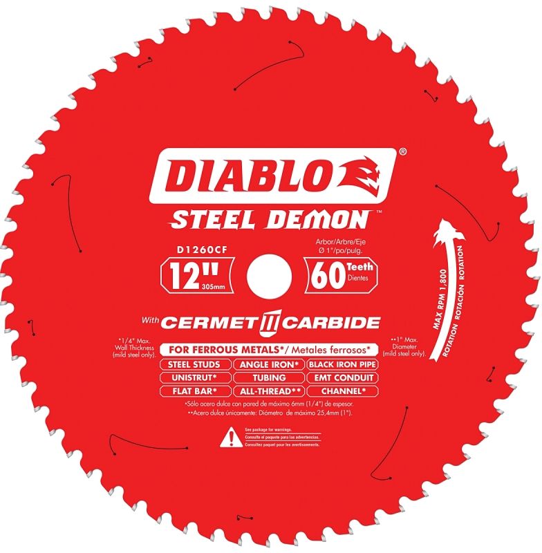 Diablo D1260CF Steel Saw Blade, 12&quot; 60T