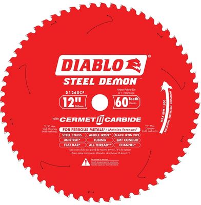 Diablo D1260CF Steel Saw Blade, 12&quot; 60T