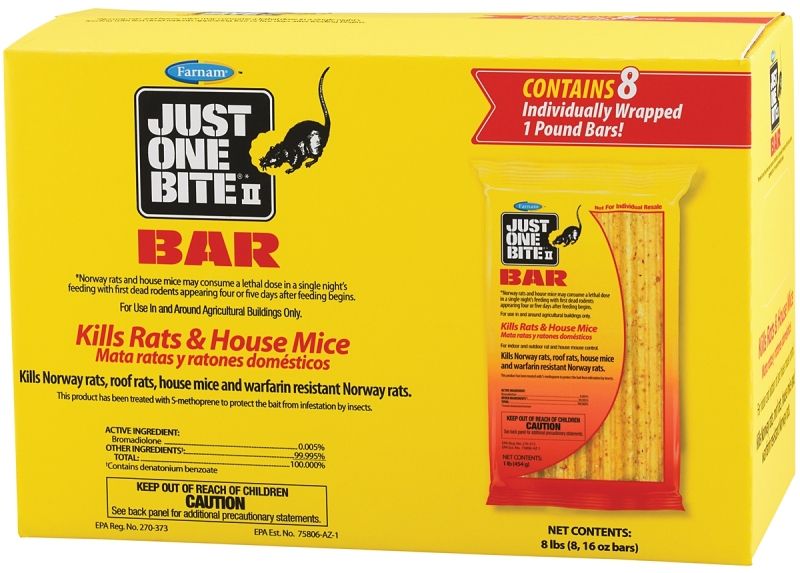 Farnam 100504295 Just One Bite Bars Rat Bait, 8lb