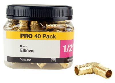 Apollo APXE1240JR Brass Pex Ell, 1/2&quot; 40-Pk.