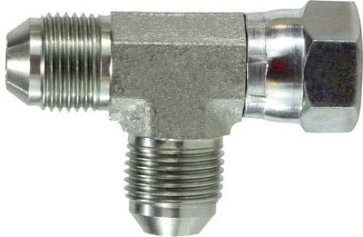 Hydraulic Run Tee Adaptor, 3/8&quot;FJX X 3/8&quot;MJ X 3/8&quot;MJ