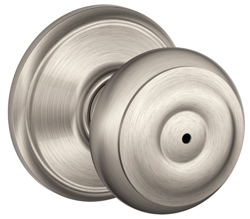 Schlage F40VGEO619 Satin Nickel Georgian Privacy Latch, Knob Handle, Interior Locking