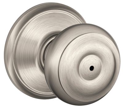 Schlage F40VGEO619 Satin Nickel Georgian Privacy Latch, Knob Handle, Interior Locking