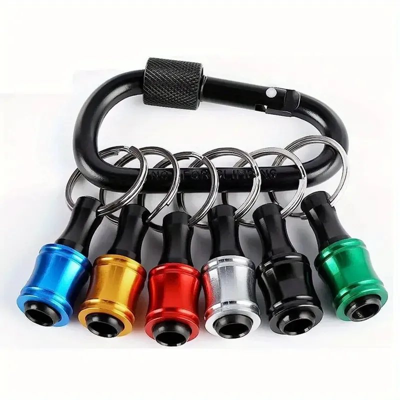 Zonon 1/4 Inch Hex Shank Aluminum Alloy Screwdriver Bits Holder w/Black Carabiner