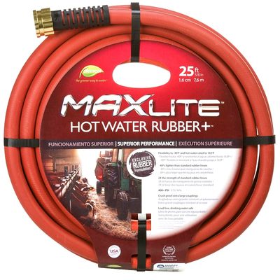 Swan SGHW58025 MaxLite Hot Water Rubber Hose, 5/8&quot;X25Ft -140 to 165 Deg F