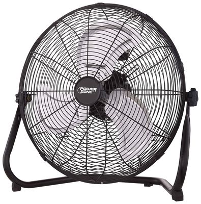 PowerZone LF-20 Black Hi Velocity Floor Fan, 20&quot;, 3-Blade, 3-Speed