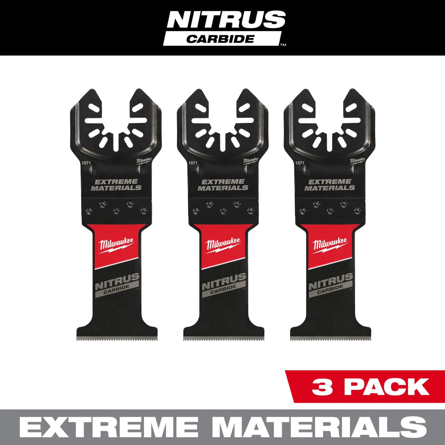 Milwaukee Nitrus Carbide Extreme Materials Multi-Tool Blade, 3Pk