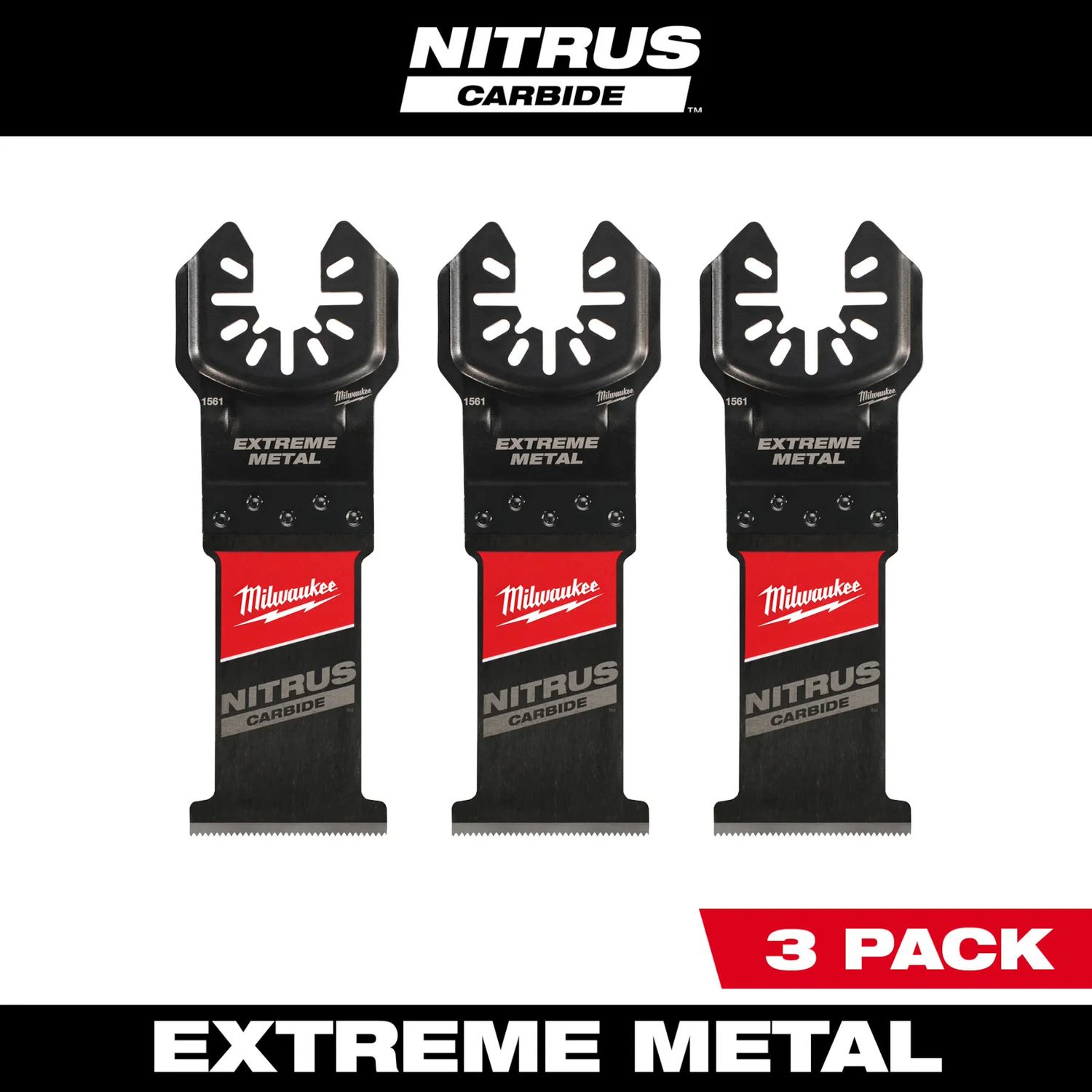 Milwaukee Nitrus Carbide Extreme Metal Multi-Tool Blade, 3Pk