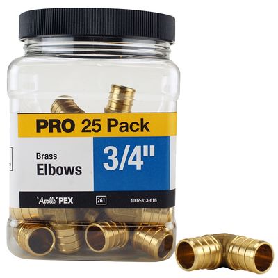 Apollo APXE3425JR Brass Pex Ell, 3/4&quot;  25Pk
