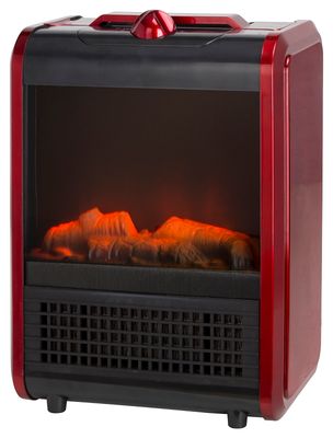 PowerZone TNP-2008I-E3 Red Electric Ceramic Heater w/Visual Flame, 600/1200W