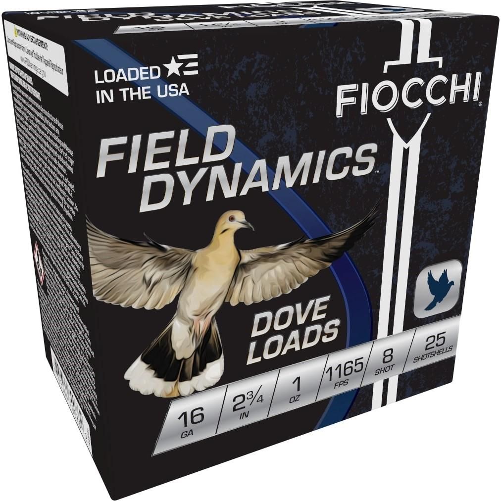 Fiochi Dove &amp; Quail 16Ga 2-3/4&quot;, 8-Shot Ammo, 1165fps 25Ct
