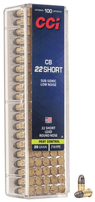 CCI .22 Short 29Gr Solid Point Ammo, 100Ct