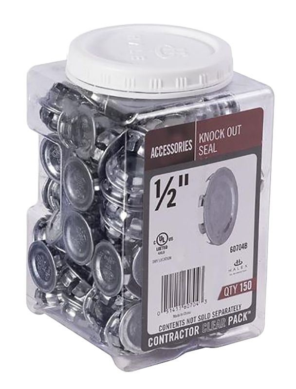 Halex 60704B 3/8&quot; (1/2&quot;KO) Knock-Out Seals, 150-Ct