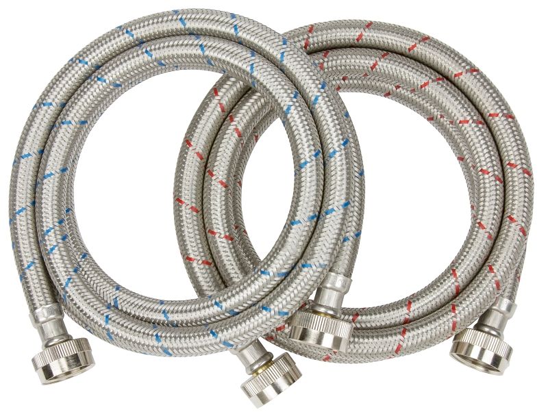 PlumbPak PP22816-2 SS Blue/Red 72&quot; Washer Hose Set