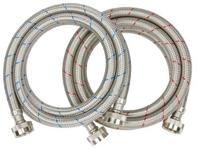 PlumbPak PP22816-2 SS Blue/Red 72&quot; Washer Hose Set
