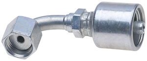 Hydraulic Fitting, 5/8&quot;X5/8&quot; Flat Face O-Ring 90 Deg.