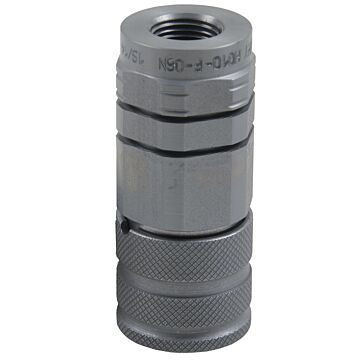 Flat Face Female Hydraulic Coupler, 3/8&quot;X1/2&quot;FPT