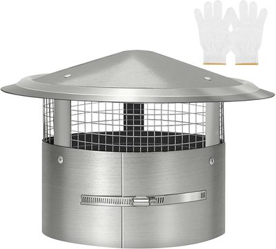 Stove Pipe Rain Cap w/Mesh, 8&quot;
